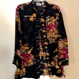 Chico’s Asian inspired silk blouse